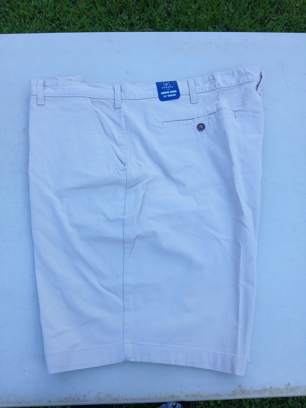 George Light Cream Flat Front Men's Shorts